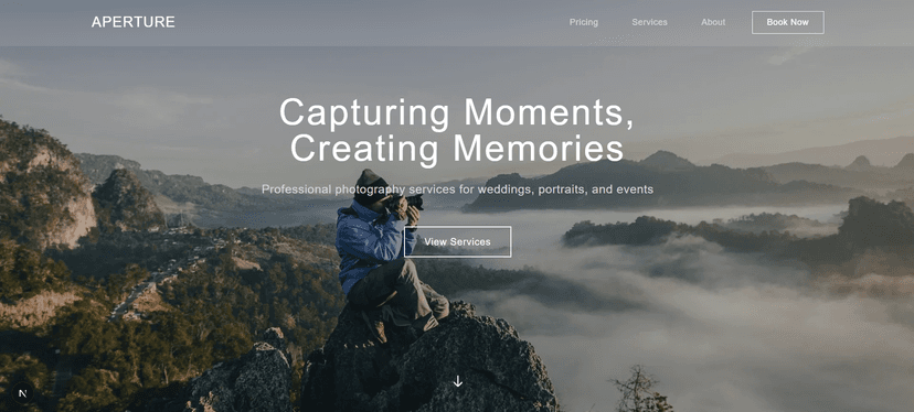 Aperture – Photography Company Lander Page